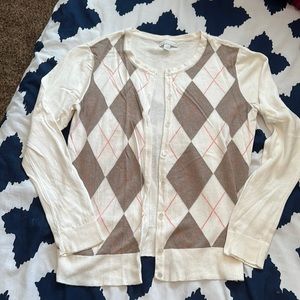 Large New York & Company Argyle Cardigan